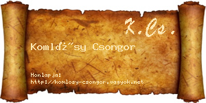 Komlósy Csongor névjegykártya