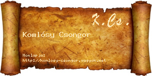 Komlósy Csongor névjegykártya